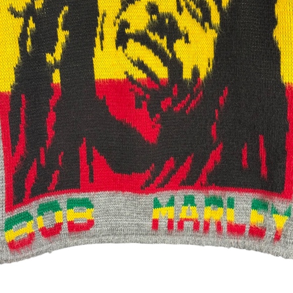 Bob Marley One Love Hoodie Sweater Zip Up Rasta Reggae Knit Jacket Men's Size M - Picture 7 of 11